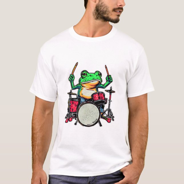 Animal Noise – Frog on Drums T-Shirt (Front)