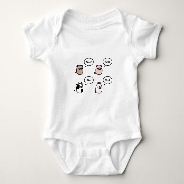 Animal Noises Baby Bodysuit (Front)