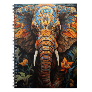 Animal Notebook In Elephant Vitral Art
