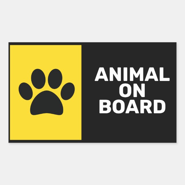 Animal On Board Rectangular Sticker (Front)