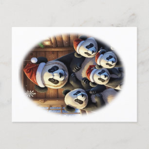 Animal PANDA Christmas Postcard