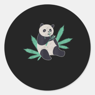 Animal Panda Weed Stoner Gift Classic Round Sticker
