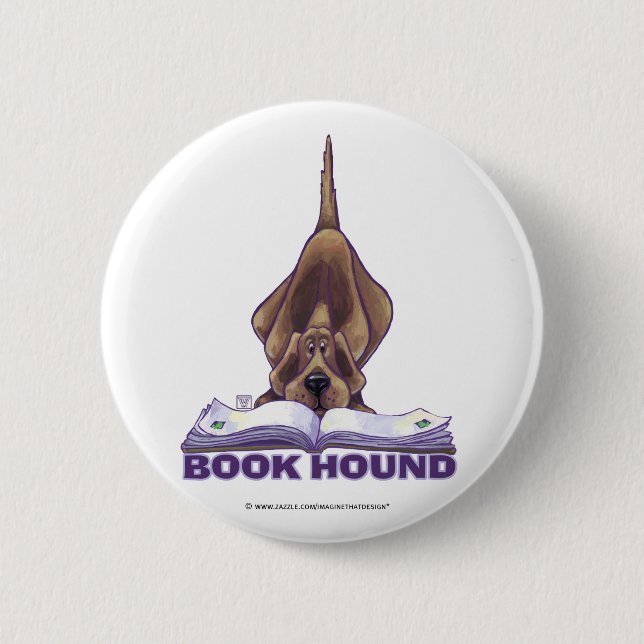 Animal Parade Book Hound 6 Cm Round Badge (Front)