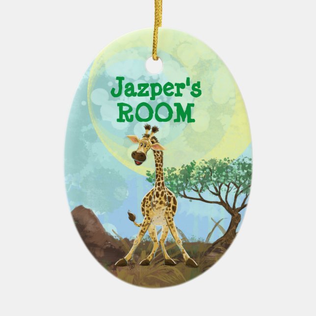 Animal Parade Giraffe Ceramic Ornament (Front)