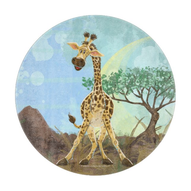 Animal Parade Giraffe Cutting Board (Front)