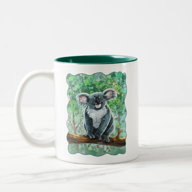 Animal Parade Koala Bear Heads and Tails Two-Tone Coffee Mug (Left)