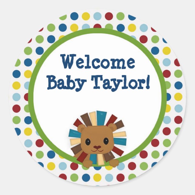 Animal Parade ZOO Baby Shower sticker APK#3 lion (Front)