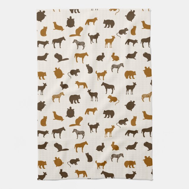 Animal pattern 1 tea towel (Vertical)
