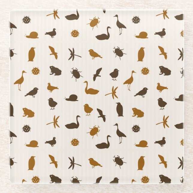 Animal pattern 2 glass coaster (Front)