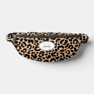 Animal Pattern Customized Name Travel Black Brown Bum Bags