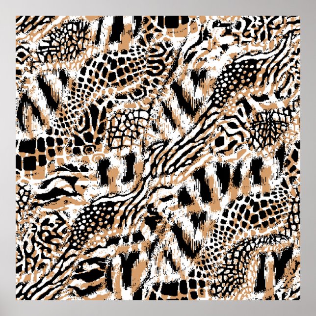 Animal pattern design. Modern leopard pattern desi Poster (Front)