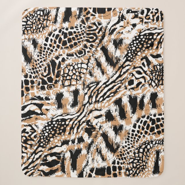 Animal pattern design. Modern leopard pattern desi Sherpa Blanket (Front)
