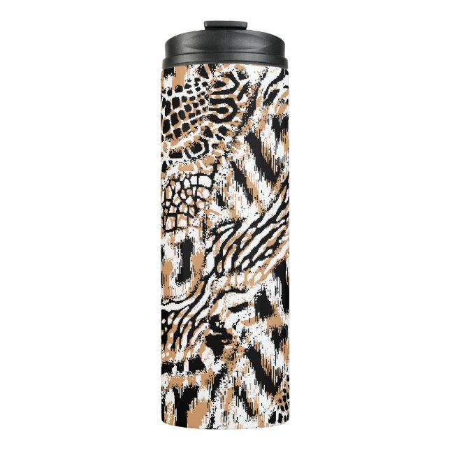Animal pattern design. Modern leopard pattern desi Thermal Tumbler (Front)
