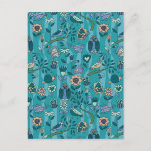 Animal Pattern Design Postcard