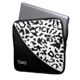 Animal Pattern Monogram Laptop Sleeve