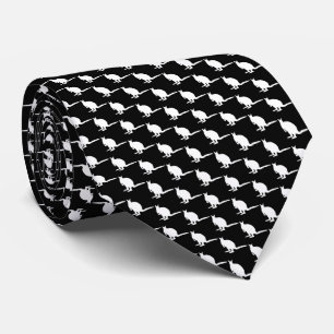 Animal Pattern. Wallabies in Black and White. Tie