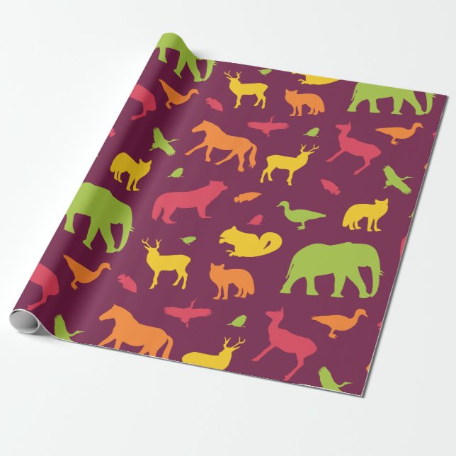 Animal Pattern Wrapping Paper (Unrolled)
