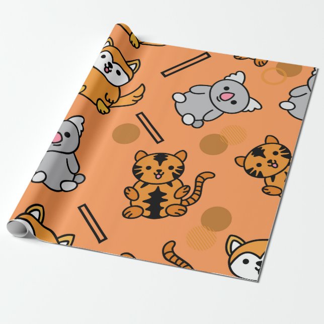 Animal Pattern Wrapping paper (Unrolled)
