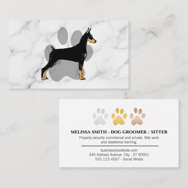Animal Paw | Black Dog Business Card (Front/Back)