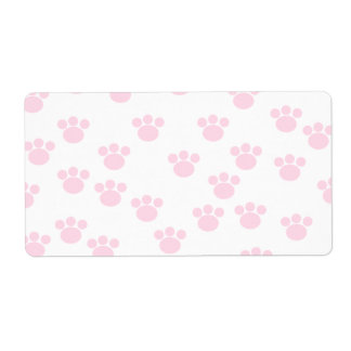 Animal Paw Print. Light Pink and White Pattern.