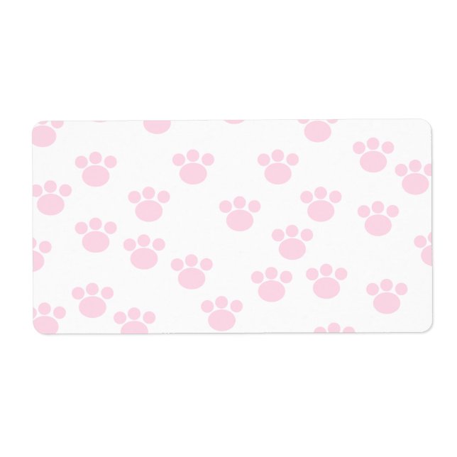 Animal Paw Print. Light Pink and White Pattern. (Front)