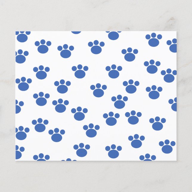 Animal Paw Print Pattern. Blue and White. (Front)