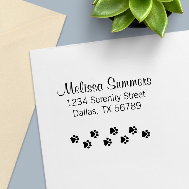 Animal Paw Prints Address - Cat Dog Pet Self-inking Stamp (Creator Uploaded)