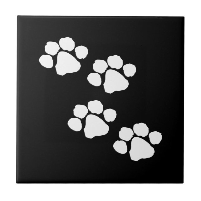 Animal Paw Prints Ceramic Tile (Front)