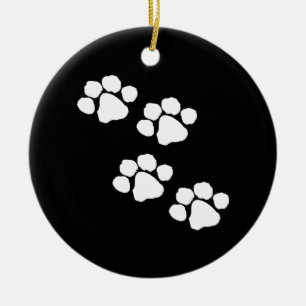 Animal Paw Prints Ceramic Tree Decoration