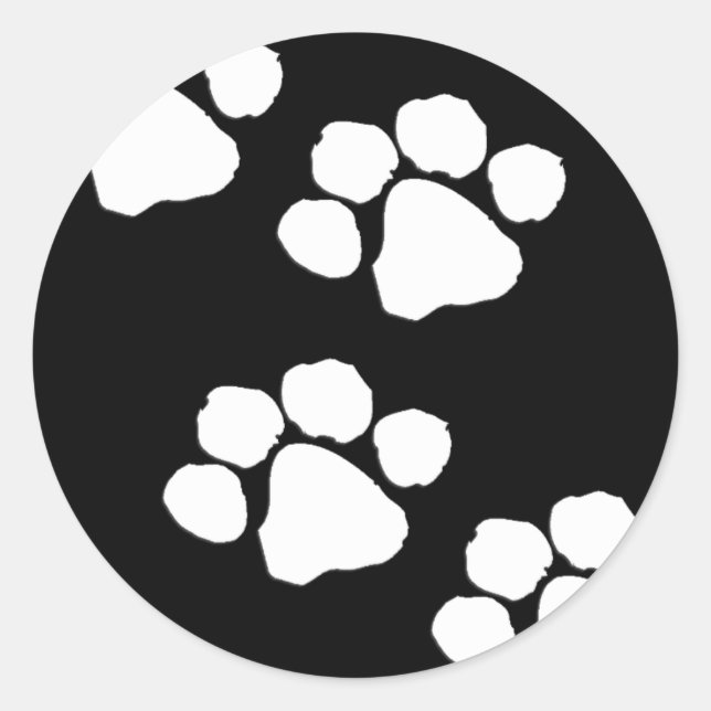 Animal Paw Prints Classic Round Sticker (Front)