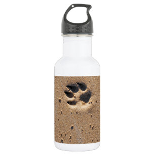 Animal paw prints in sand 532 ml water bottle