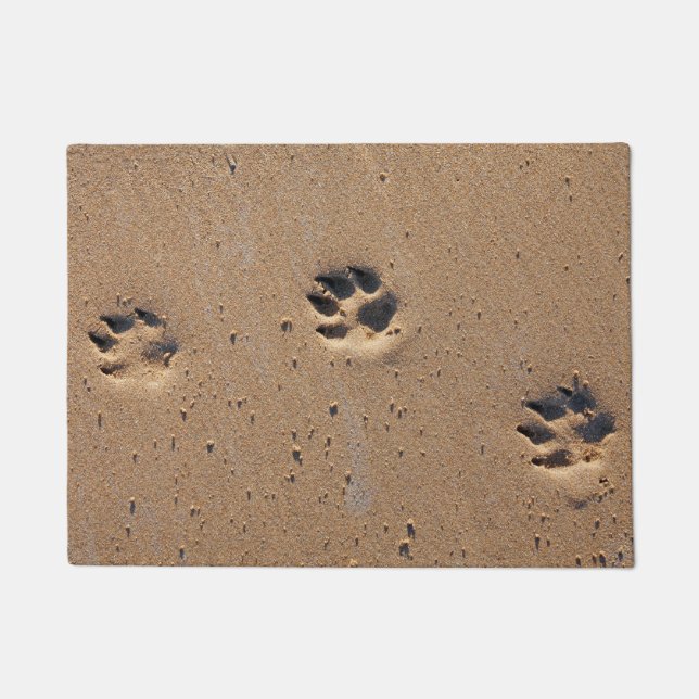 Animal paw prints in sand doormat (Front)