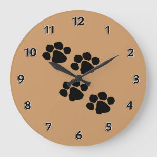 Animal Paw Prints Large Clock