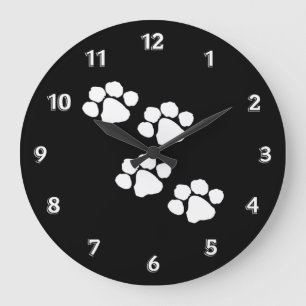 Animal Paw Prints Large Clock