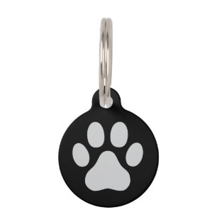 Animal Paw Prints with 4 Toes Two Sided Pet Tag