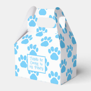  Animal Paw Silhouette Blue Pool Pawty Paper Favour Box