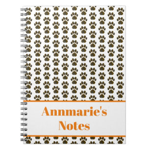 Animal Paw Silhouette Halloween on White Custom Notebook