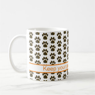 Animal Paw Silhouette Halloween Orange Coffee Mug