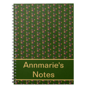 Animal Paw Silhouette Thanksgiving on Green Custom Notebook