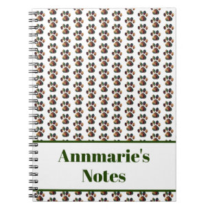 Animal Paw Silhouette Thanksgiving on White Custom Notebook