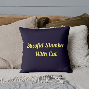 Animal Pet Cat Funny Quote Personalised Navy Blue Cushion