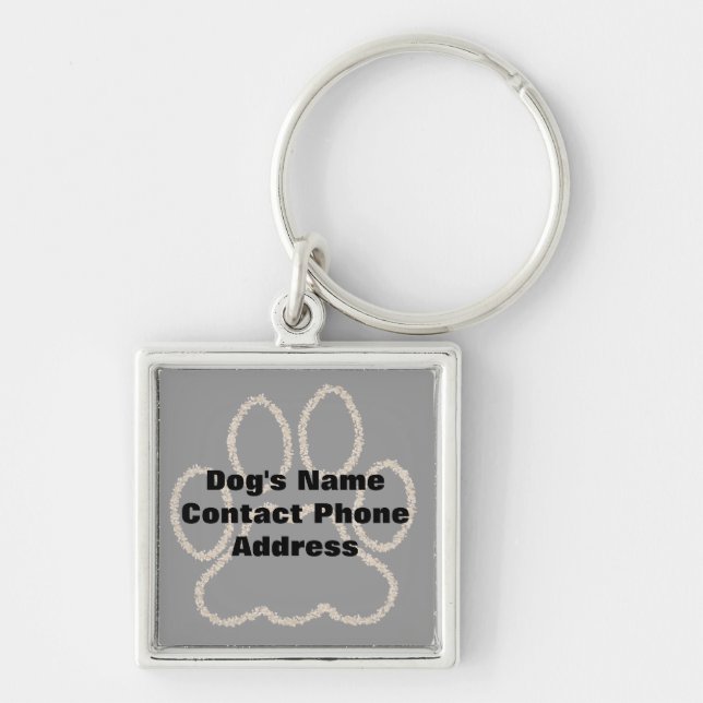 Animal Pet Dog Cat Tag Key Ring (Front)