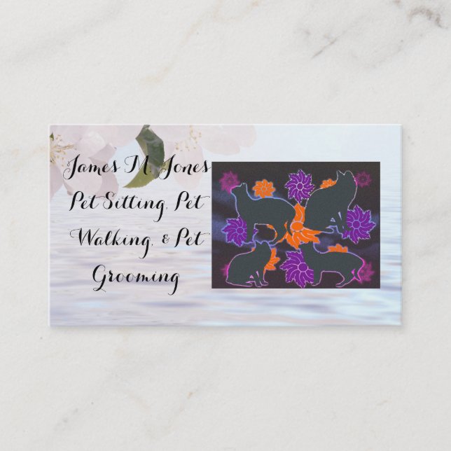 Animal Pet Sitting Cat Dog Business Office Care Business Card (Front)