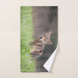 Animal Photography, Brown Coyote Hand Towel