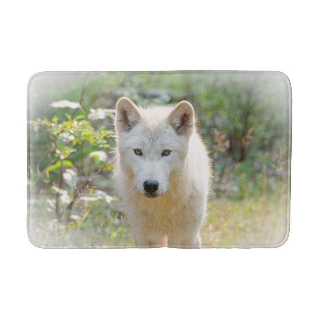Animal Photography, Grey Wolf Bath Mat (Front)