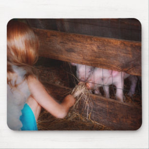 Animal - Pig - Feeding piglets Mouse Pad