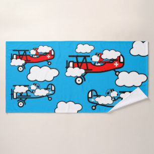 Animal Pilot Nursery Art Bath Towel