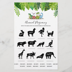 Animal Pregnancy Dinosaur Baby Shower Game