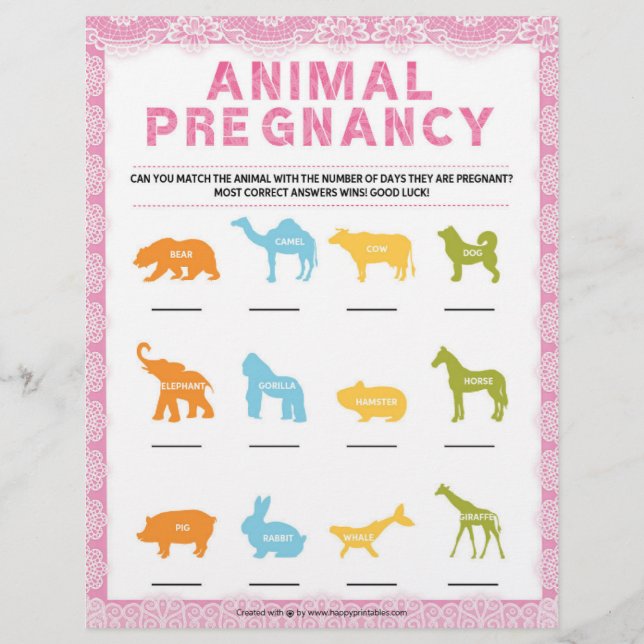 Animal Pregnancy [Luxury Lace [Pink]] Custom Letterhead (Front)