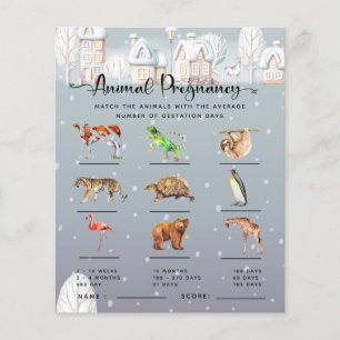Animal Pregnancy Winter Baby Shower Game